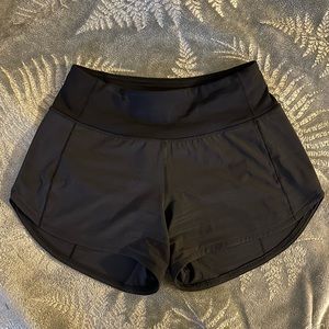 lululemon black speed up shorts 4”